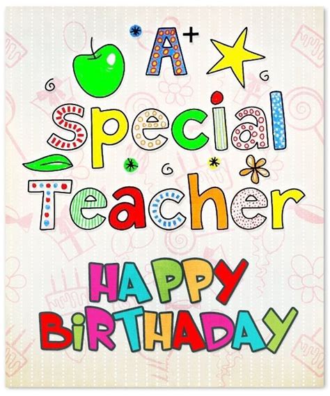Printable Birthday Cards For Teachers